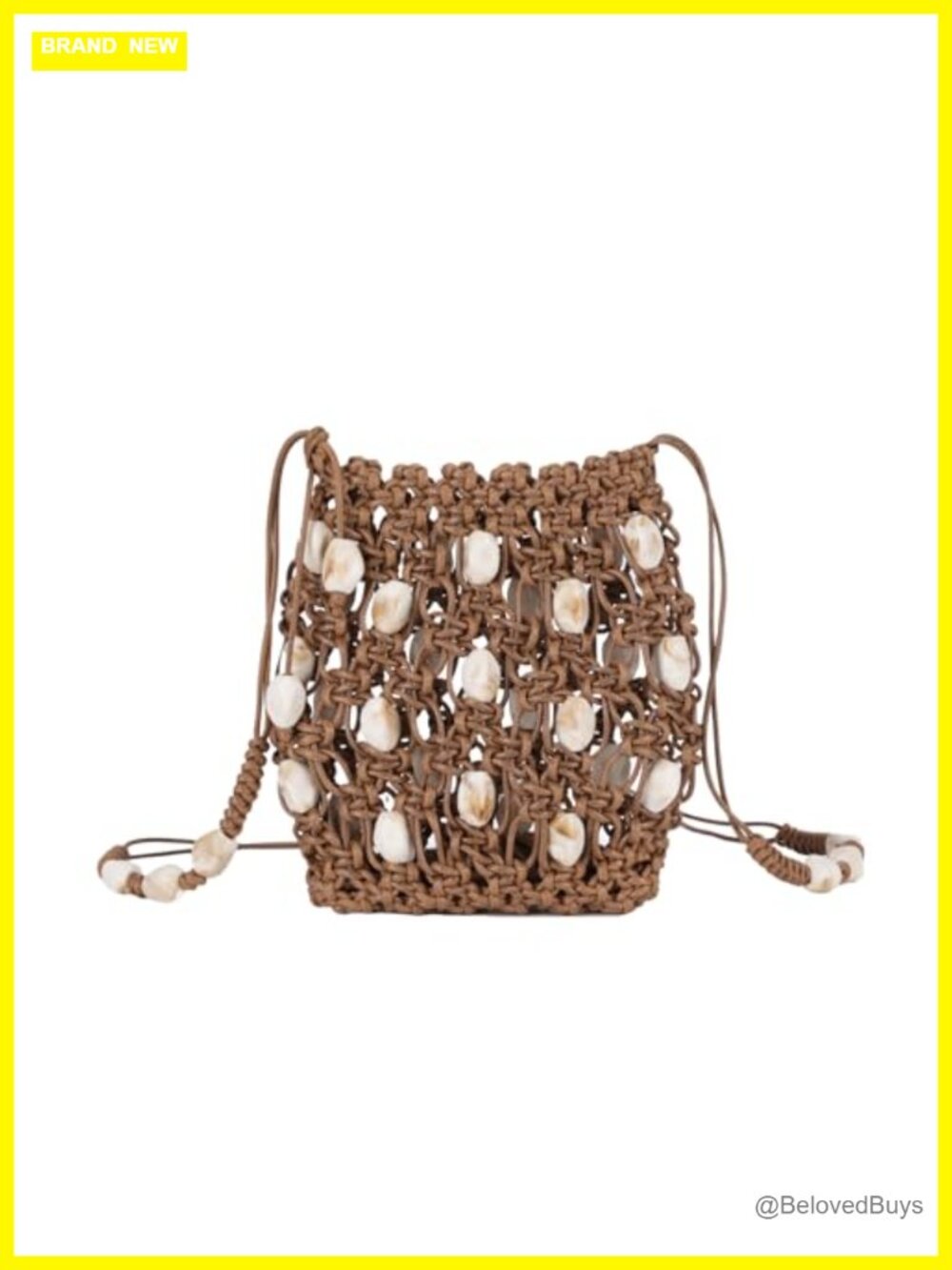 Crochet Beaded Small Crossbody Bag Lightweight Cell Phone Purse Boho